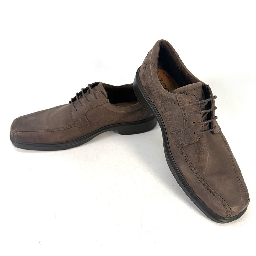 Ecco Helsinki Leather Oxfords Brown Lace-Up Dress Shoes Size 12